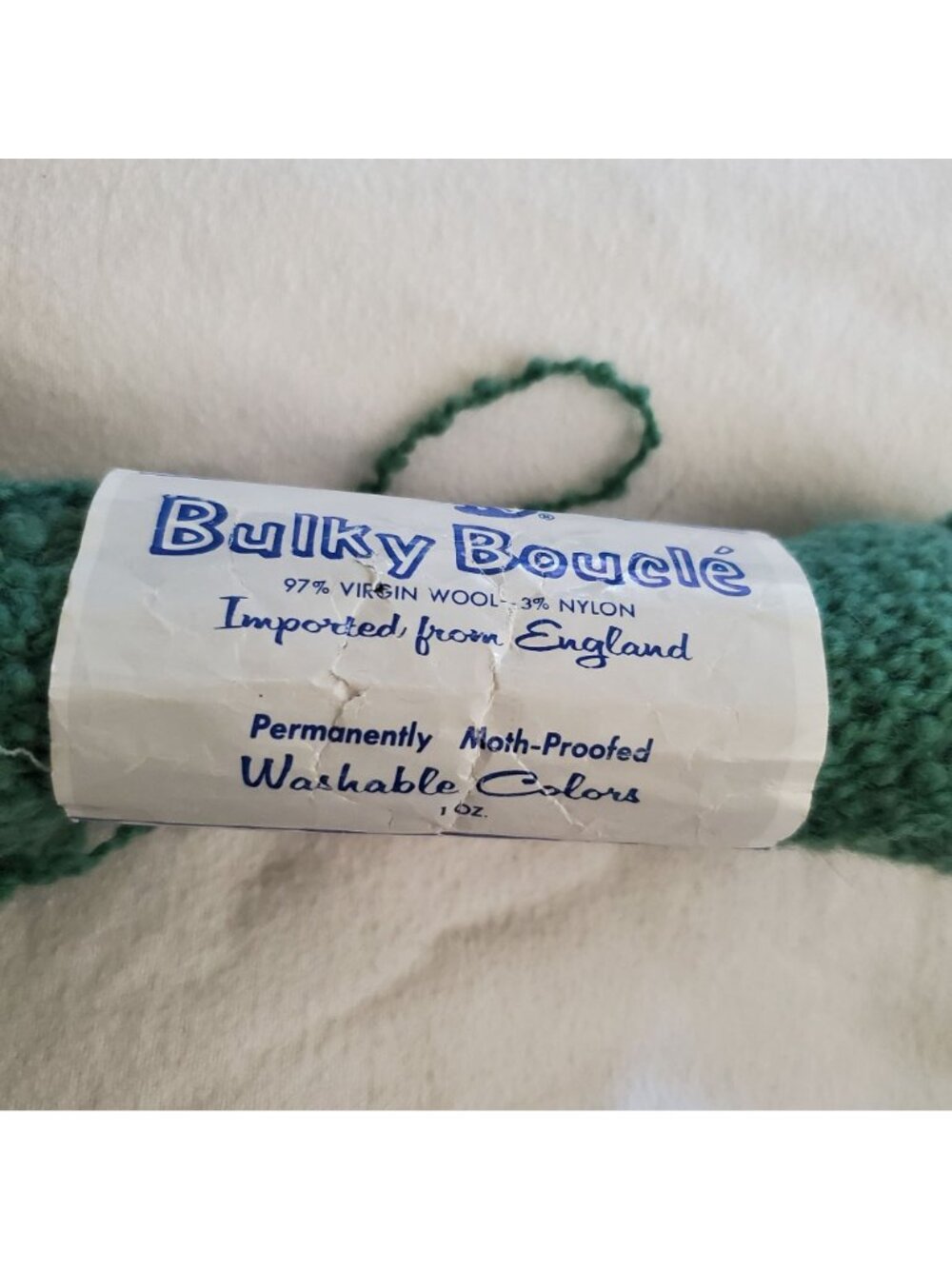 Columbia Minerva Bulky Boucle Yarn 1556 Live Mint Virgin Wool Nylon - Picture 3 of 10